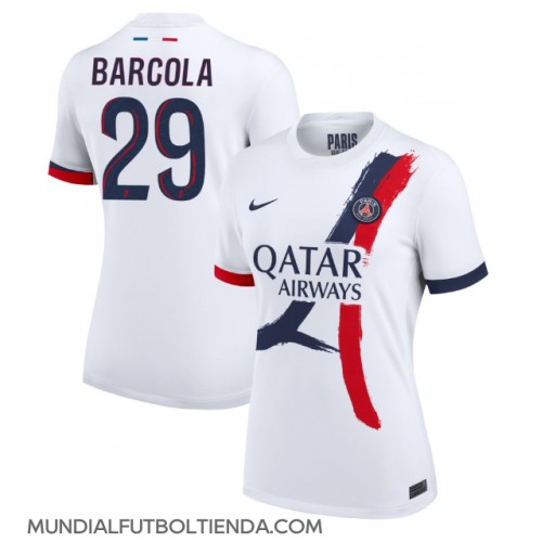 Camiseta Paris Saint-Germain Bradley Barcola #29 Segunda Equipación Replica 2024-25 para mujer mangas cortas